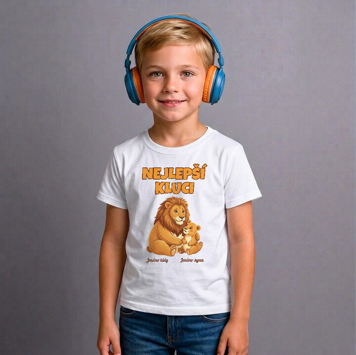 Nejlepší kluci - lvi se jmény - dětské tričko s potiskem - personalizovaný produkt