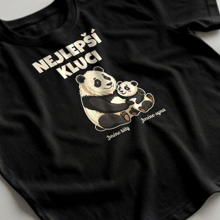 Nejlepší kluci - pandy se jmény - pánské tričko s potiskem - personalizovaný produkt