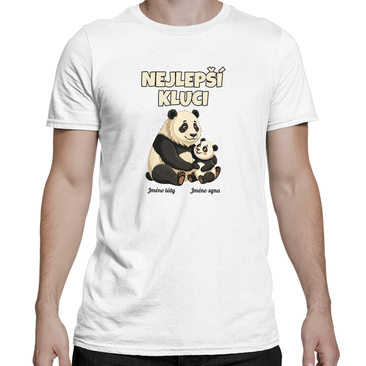 Nejlepší kluci - pandy se jmény - pánské tričko s potiskem - personalizovaný produkt