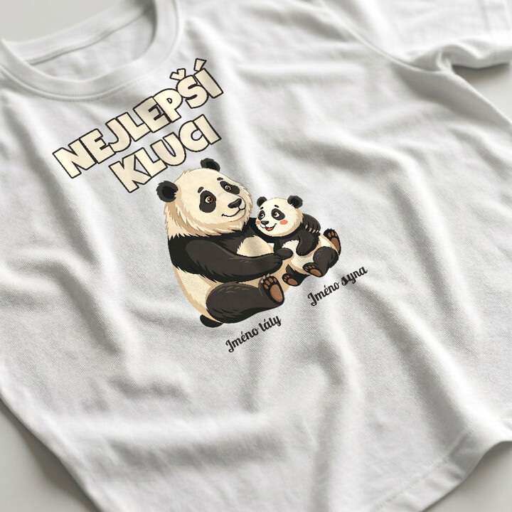 Nejlepší kluci - pandy se jmény - pánské tričko s potiskem - personalizovaný produkt