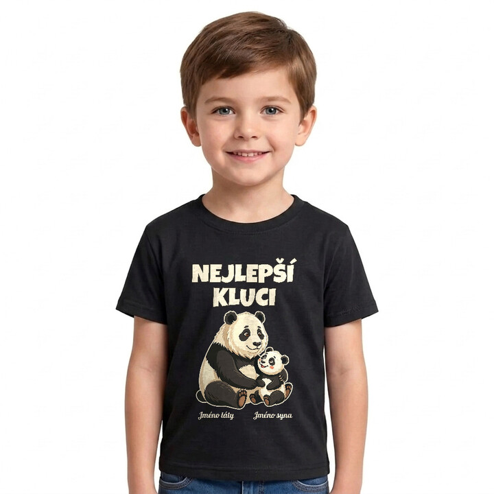 Nejlepší kluci - pandy se jmény - dětské tričko s potiskem - personalizovaný produkt