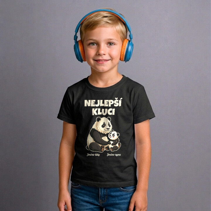 Nejlepší kluci - pandy se jmény - dětské tričko s potiskem - personalizovaný produkt