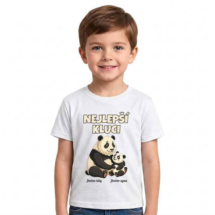 Nejlepší kluci - pandy se jmény - dětské tričko s potiskem - personalizovaný produkt