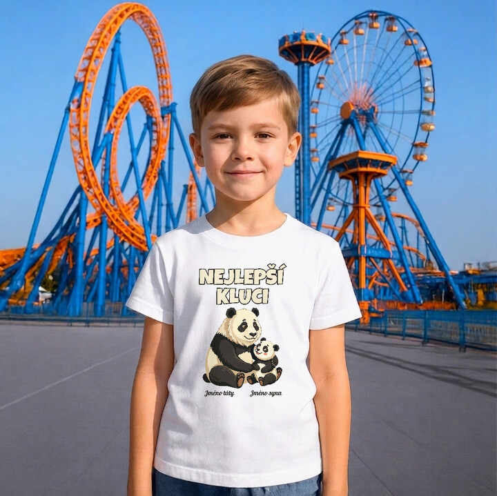 Nejlepší kluci - pandy se jmény - dětské tričko s potiskem - personalizovaný produkt