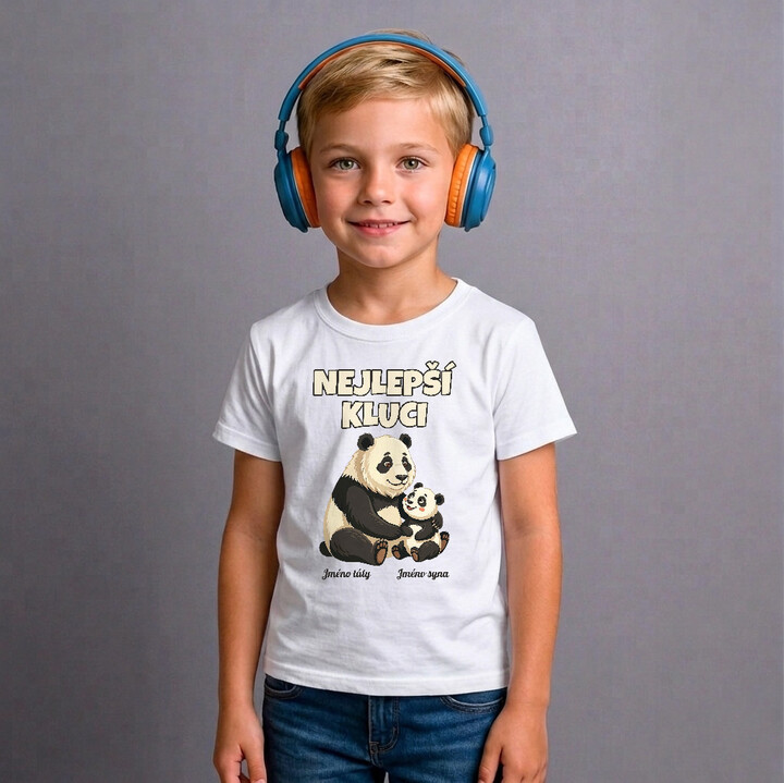 Nejlepší kluci - pandy se jmény - dětské tričko s potiskem - personalizovaný produkt
