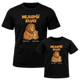 Set pro tátu a syna - Nejlepší kluci - lvi se jmény - trička s potiskem - personalizovaný produkt