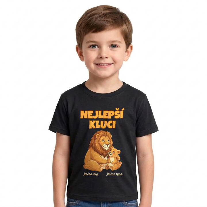 Set pro tátu a syna - Nejlepší kluci - lvi se jmény - trička s potiskem - personalizovaný produkt