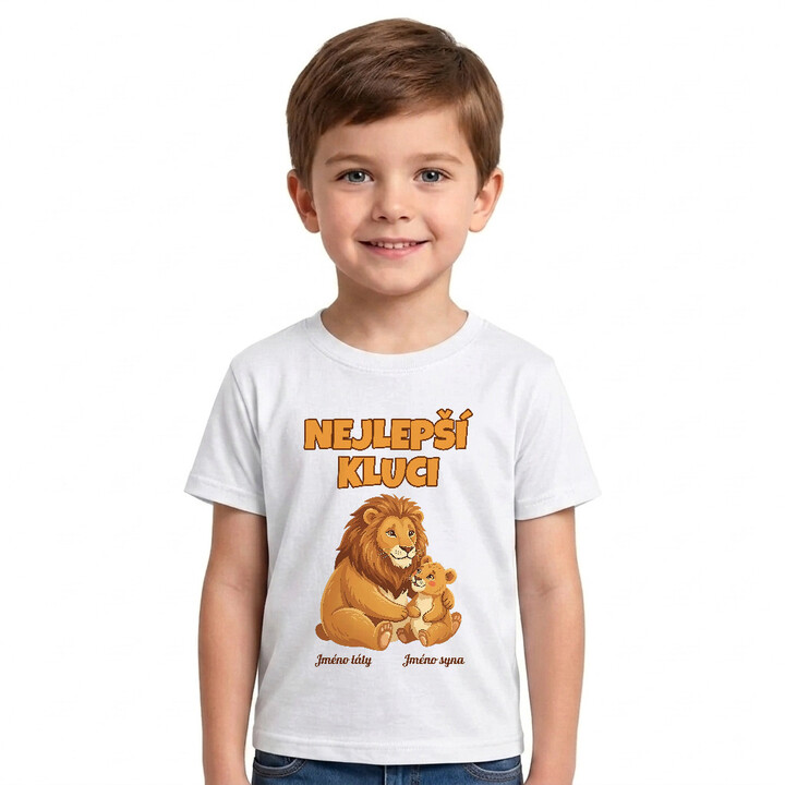 Set pro tátu a syna - Nejlepší kluci - lvi se jmény - trička s potiskem - personalizovaný produkt