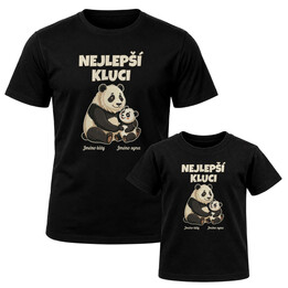 Set pro tátu a syna - Nejlepší kluci - pandy se jmény - trička s potiskem - personalizovaný produkt