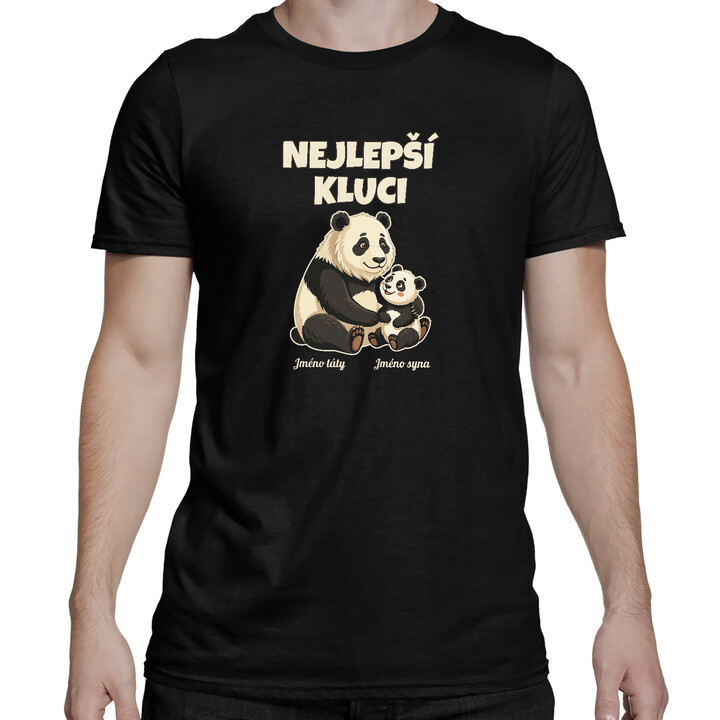 Set pro tátu a syna - Nejlepší kluci - pandy se jmény - trička s potiskem - personalizovaný produkt