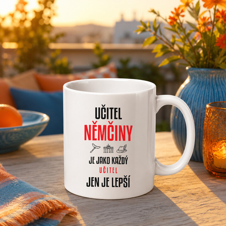 Učitel němčiny je jako každý učitel, jen je lepší - hrnek s potiskem