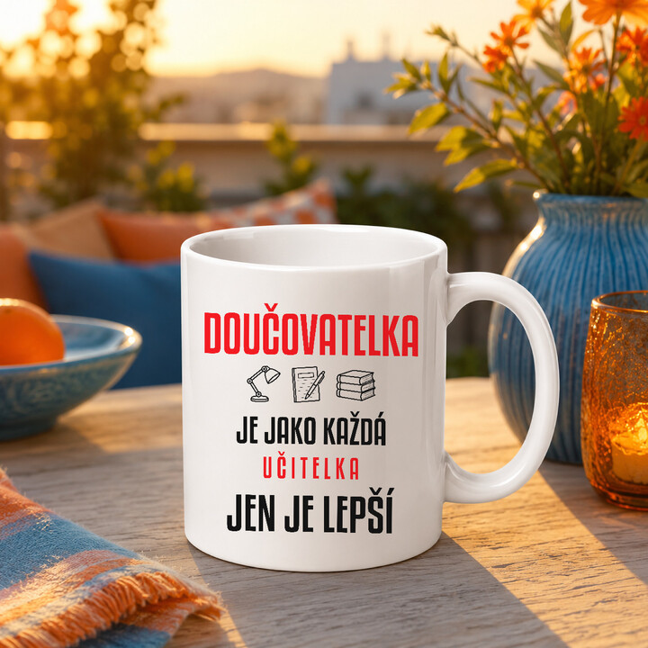 Doučovatelka je jako každá učitelka, jen je lepší - hrnek s potiskem