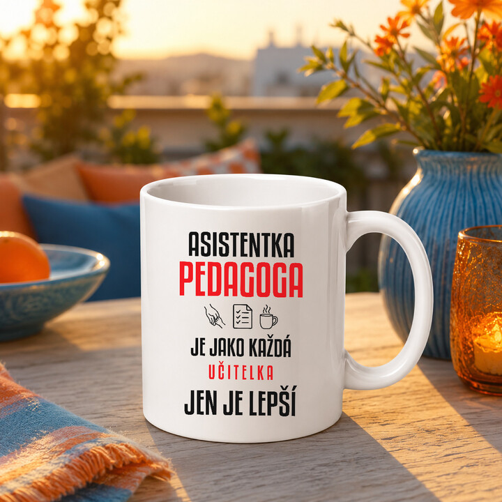 Asistentka pedagoga je jako každá učitelka, jen je lepší - hrnek s potiskem