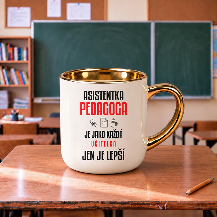 Asistentka pedagoga je jako každá učitelka, jen je lepší - elegantní hrnek na dárek