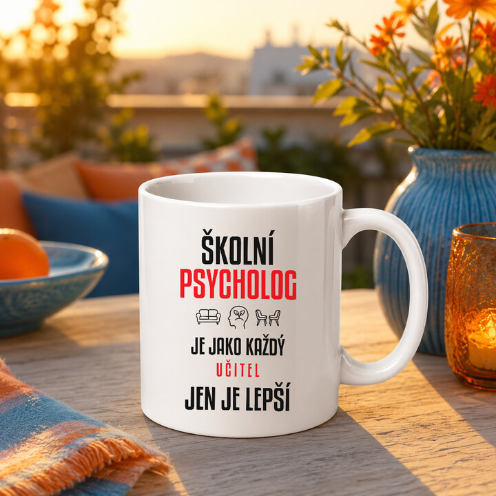 Školní psycholog je jako každý učitel, jen je lepší - hrnek s potiskem
