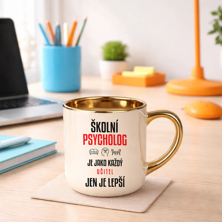 Školní psycholog je jako každý učitel, jen je lepší - elegantní hrnek na dárek