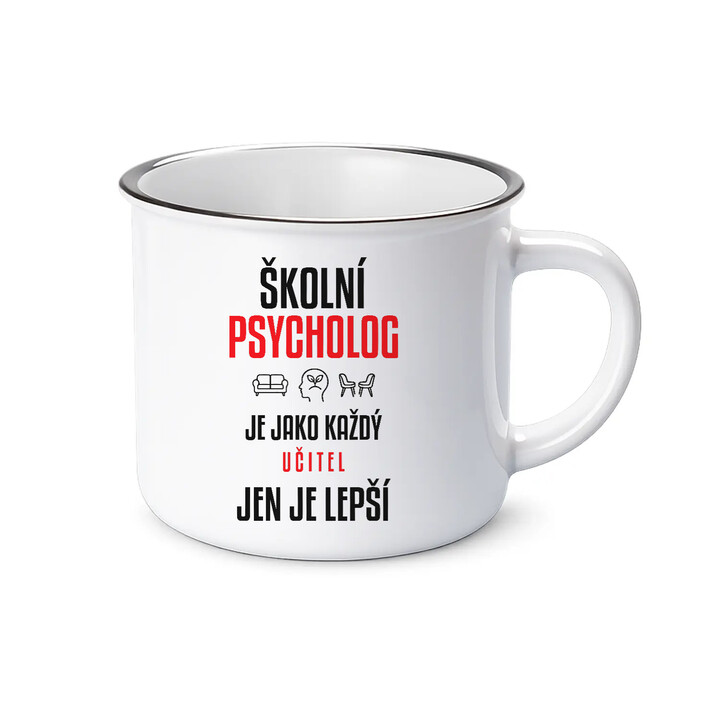 Školní psycholog je jako každý učitel, jen je lepší - smaltovaný hrnek s potiskem