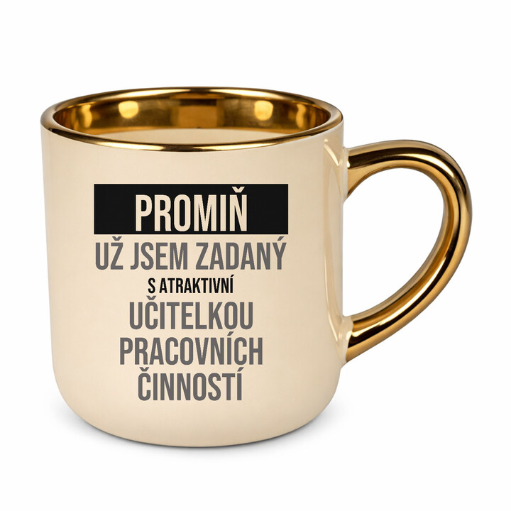 Promiň, už jsem zadaný s atraktivní učitelkou pracovních činností - elegantní hrnek na dárek