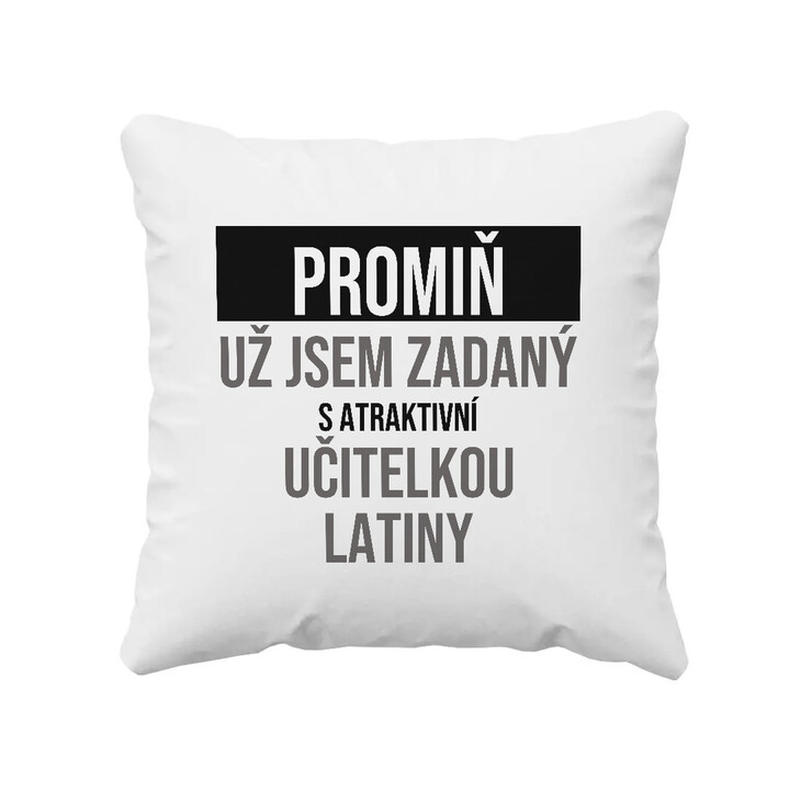 Promiň, už jsem zadaný s atraktivní učitelkou latiny - polštář s potiskem