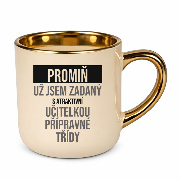 Promiň, už jsem zadaný s atraktivní učitelkou přípravné třídy - elegantní hrnek na dárek