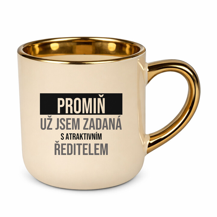 Promiň, už jsem zadaná s atraktivním ředitelem - elegantní hrnek na dárek