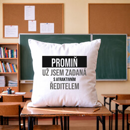 Promiň, už jsem zadaná s atraktivním ředitelem - polštář s potiskem