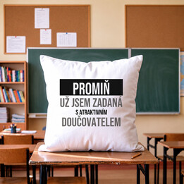 Promiň, už jsem zadaná s atraktivním doučovatelem - polštář s potiskem
