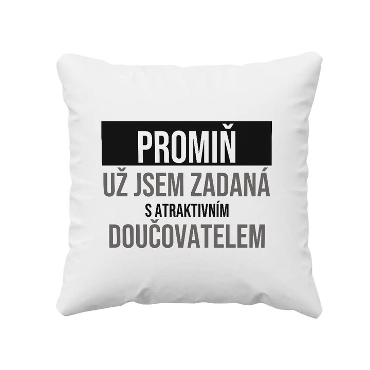 Promiň, už jsem zadaná s atraktivním doučovatelem - polštář s potiskem