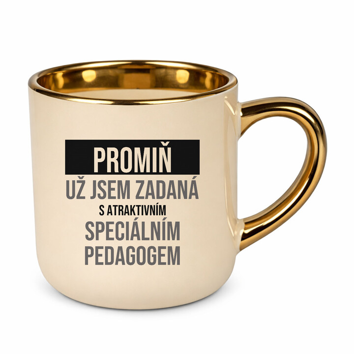 Promiň, už jsem zadaná s atraktivním speciálním pedagogem - elegantní hrnek na dárek