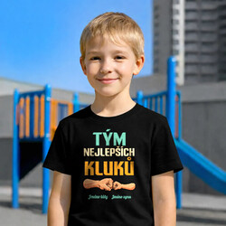 Tým nejlepších kluků - táta a syn se jmény - dětské tričko s potiskem - personalizovaný produkt