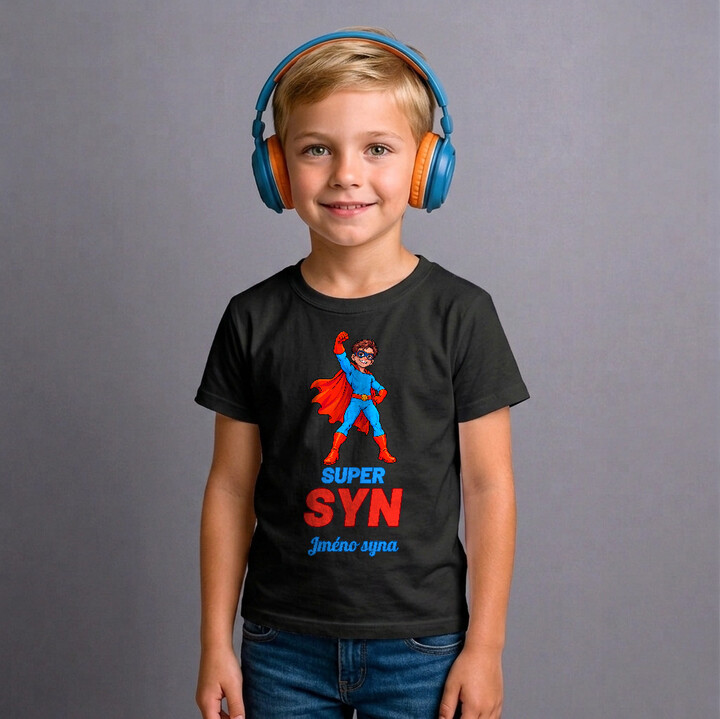 Super syn se jménem - superhrdina - dětské tričko s potiskem - personalizovaný produkt