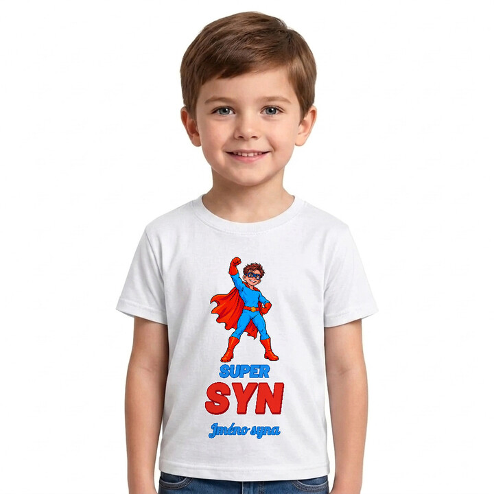 Super syn se jménem - superhrdina - dětské tričko s potiskem - personalizovaný produkt