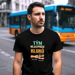 Tým nejlepších kluků - táta a dva synové se jmény - pánské tričko s potiskem - personalizovaný produkt