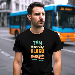 Tým nejlepších kluků - táta a dva synové se jmény - pánské tričko s potiskem - personalizovaný produkt