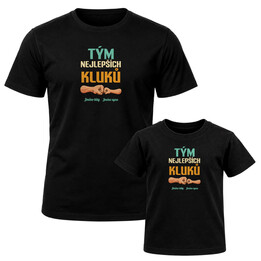 Set pro tátu a syna - Tým nejlepších kluků se jmény - trička s potiskem - personalizovaný produkt