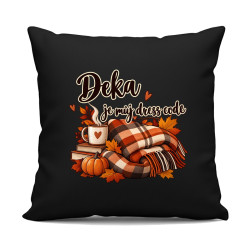 Deka je můj dress code - černý polštář s potiskem