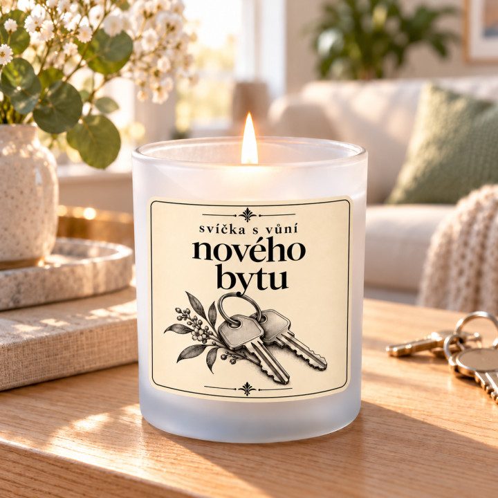 Svíčka s vůní nového bytu - vonná svíčka jako dárek ke kolaudaci