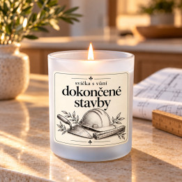 Svíčka s vůní dokončené stavby - vonná svíčka jako dárek ke kolaudaci