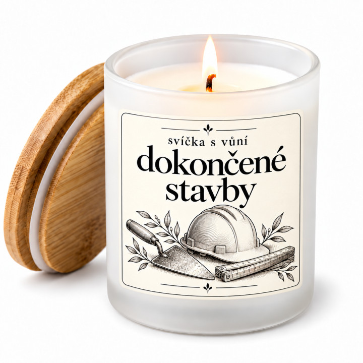 Svíčka s vůní dokončené stavby - vonná svíčka jako dárek ke kolaudaci