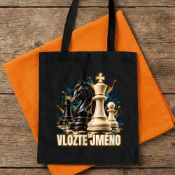 Šachy (jméno) - jezdec, král a pěšec - taška s potiskem - personalizovaný produkt