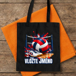 Volejbal (jméno) - míč, síť a boty - taška s potiskem - personalizovaný produkt