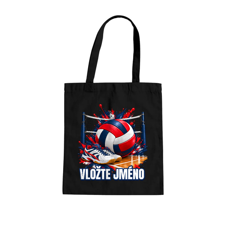 Volejbal (jméno) - míč, síť a boty - taška s potiskem - personalizovaný produkt