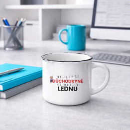 Nejlepší důchodkyně se rodí v lednu - smaltovaný hrnek s potiskem