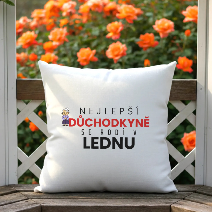 Nejlepší důchodkyně se rodí v lednu - polštář s potiskem