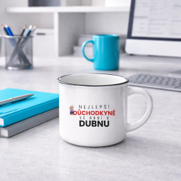 Nejlepší důchodkyně se rodí v dubnu - smaltovaný hrnek s potiskem