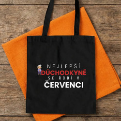 Nejlepší důchodkyně se rodí v červenci - taška s potiskem