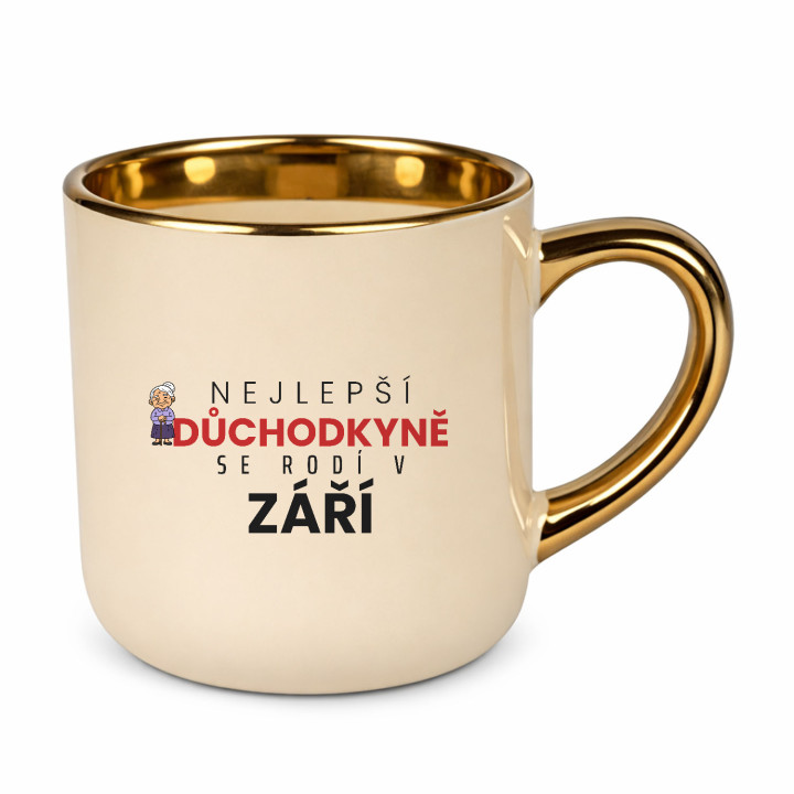 Nejlepší důchodkyně se rodí v září - elegantní hrnek na dárek