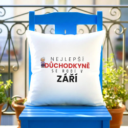Nejlepší důchodkyně se rodí v září - polštář s potiskem