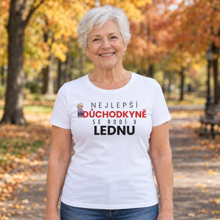 Nejlepší důchodkyně se rodí v lednu - dámské tričko s potiskem