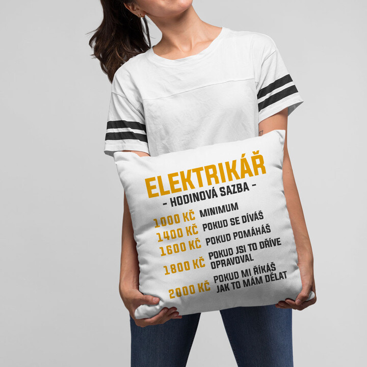 Elektrikář - hodinová sazba - polštář